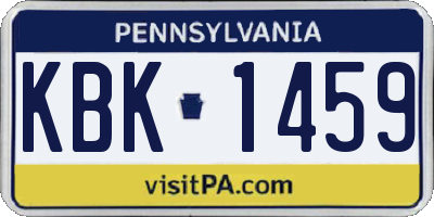 PA license plate KBK1459