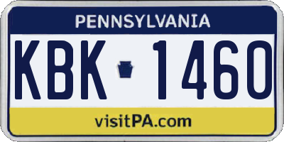 PA license plate KBK1460