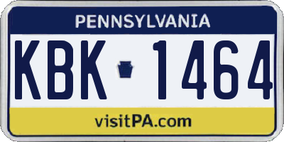 PA license plate KBK1464