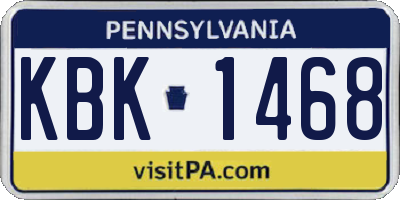 PA license plate KBK1468
