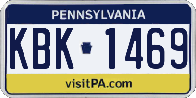 PA license plate KBK1469