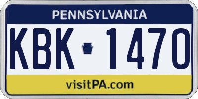 PA license plate KBK1470