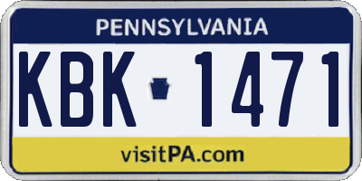 PA license plate KBK1471