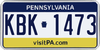 PA license plate KBK1473