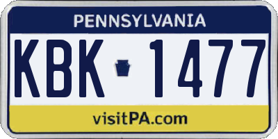 PA license plate KBK1477