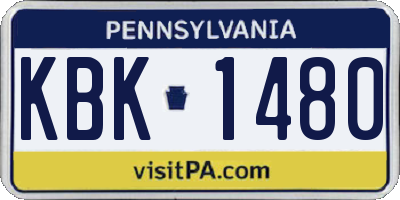 PA license plate KBK1480