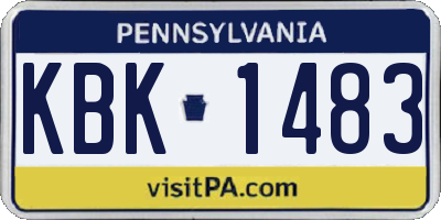 PA license plate KBK1483