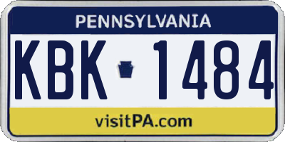 PA license plate KBK1484