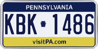PA license plate KBK1486