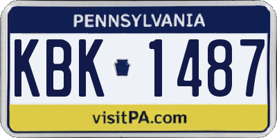 PA license plate KBK1487