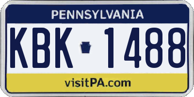 PA license plate KBK1488