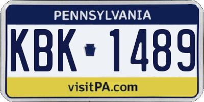 PA license plate KBK1489
