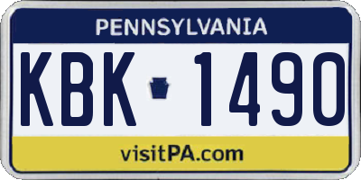 PA license plate KBK1490