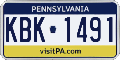 PA license plate KBK1491