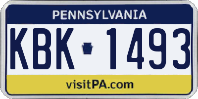 PA license plate KBK1493