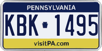 PA license plate KBK1495