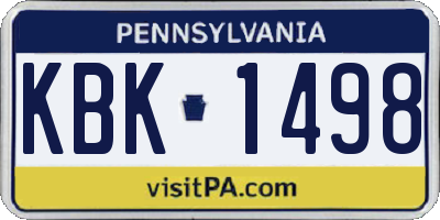 PA license plate KBK1498