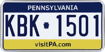PA license plate KBK1501