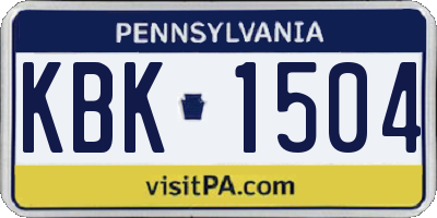 PA license plate KBK1504
