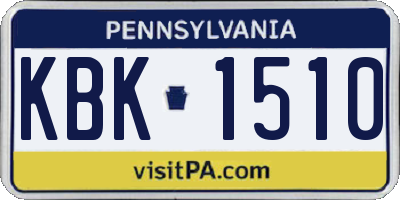 PA license plate KBK1510