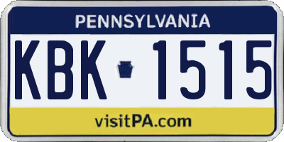 PA license plate KBK1515