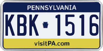 PA license plate KBK1516