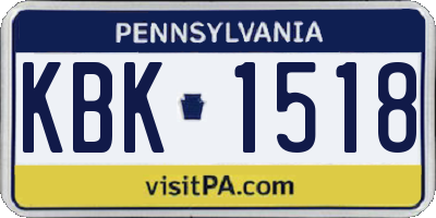 PA license plate KBK1518