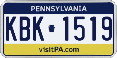 PA license plate KBK1519