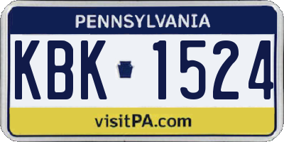 PA license plate KBK1524