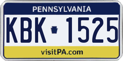 PA license plate KBK1525
