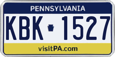 PA license plate KBK1527