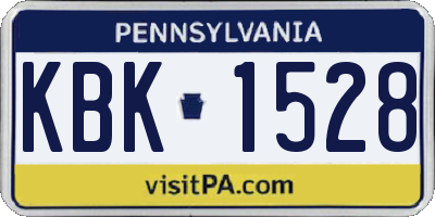 PA license plate KBK1528