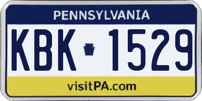 PA license plate KBK1529
