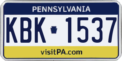 PA license plate KBK1537