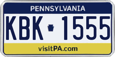 PA license plate KBK1555