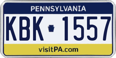 PA license plate KBK1557