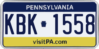 PA license plate KBK1558