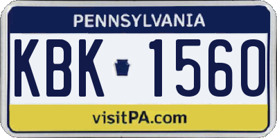 PA license plate KBK1560