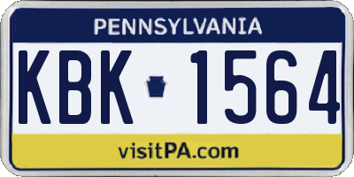 PA license plate KBK1564
