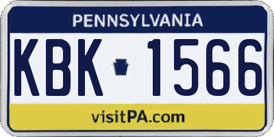 PA license plate KBK1566