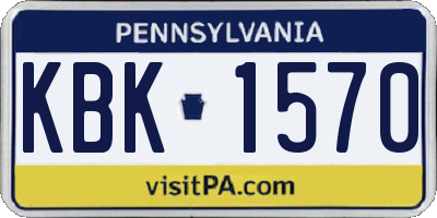 PA license plate KBK1570
