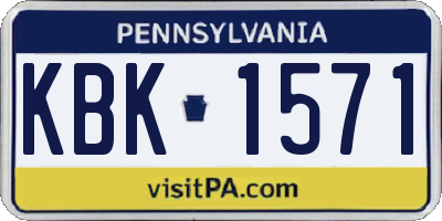 PA license plate KBK1571