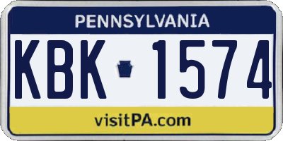 PA license plate KBK1574