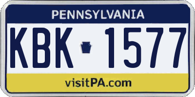PA license plate KBK1577