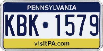 PA license plate KBK1579