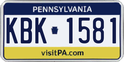 PA license plate KBK1581