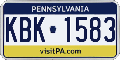 PA license plate KBK1583