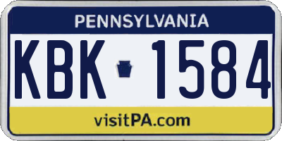 PA license plate KBK1584
