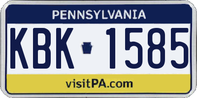 PA license plate KBK1585
