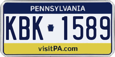 PA license plate KBK1589